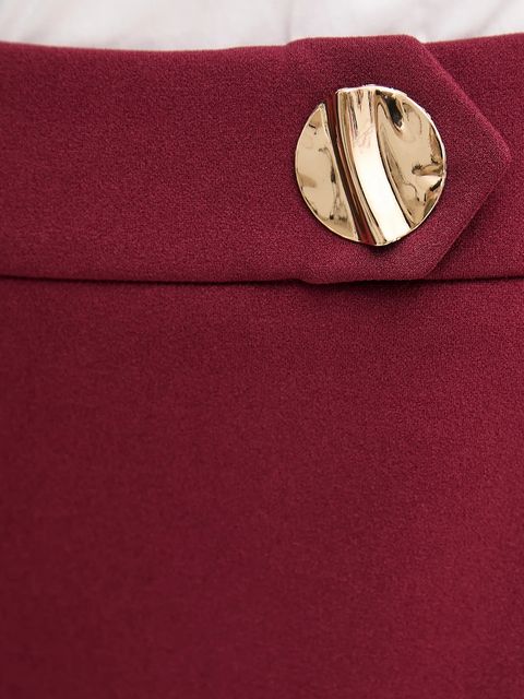 Joseph Ribkoff spodnie damskie kolor bordowy dzwony high waist 253073