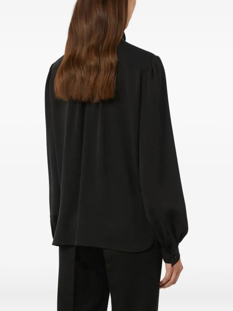 Max Mara tie-neck puff-sleeve blouse - Black - zdjęcie produktu nr 2