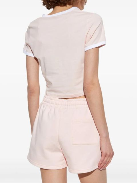 Casablanca Mushroom graphic-print cropped T-shirt - Pink