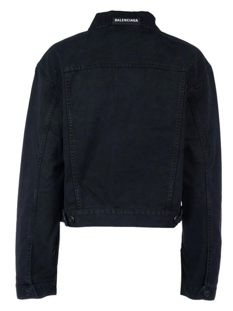Balenciaga cropped denim jacket - Black
