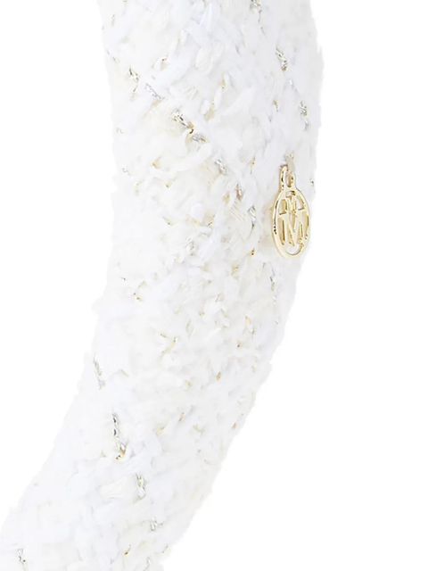 Maison Michel Miwa logo-plaque tweed head band - White - zdjęcie produktu nr 2
