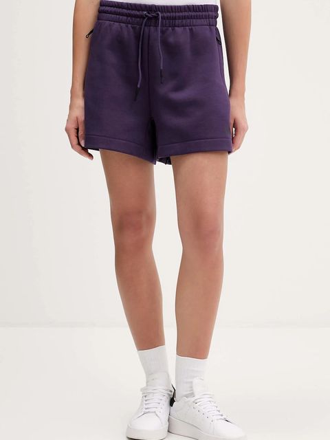 adidas szorty adidas x Z.N.E damskie kolor fioletowy z nadrukiem high waist JW7762 - zdjęcie produktu nr 1