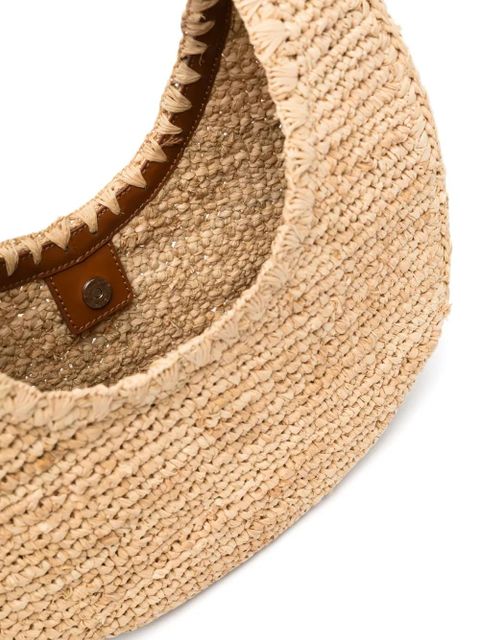 STAUD Moon raffia tote bag - Neutrals