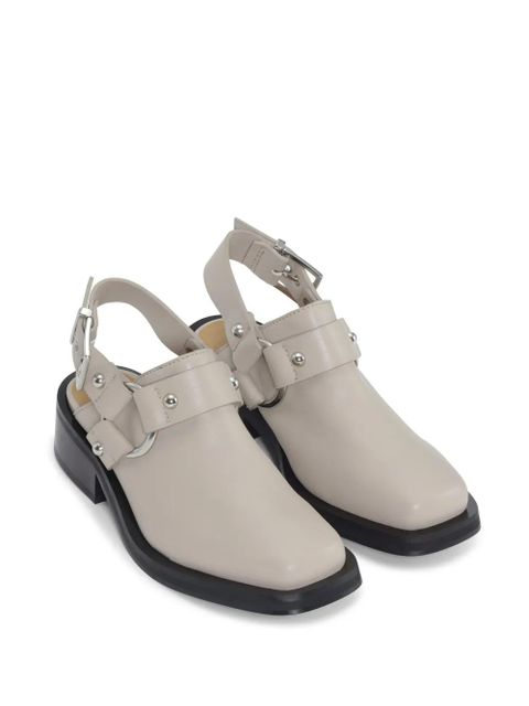 GANNI stud-embellished slingback mules - Neutrals - zdjęcie produktu nr 2