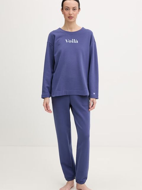 United Colors of Benetton longsleeve piżamowy damski z bawełną - zdjęcie produktu nr 1