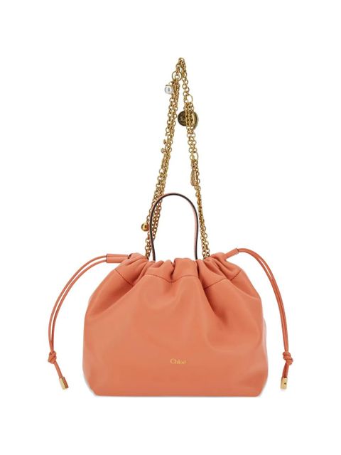 Chloé drawstring chain-link tote bag - Orange