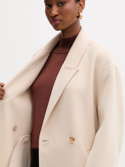 Liu Jo płaszcz z wełną kolor beżowy MF5025 T4627