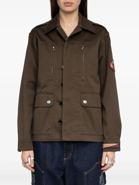 Zadig&Voltaire zip patch cotton jacket - Green