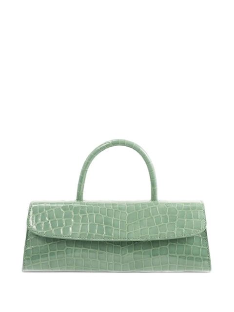 BY FAR Mini Longa fresh embossed top-handle tote bag - Green - zdjęcie produktu nr 1