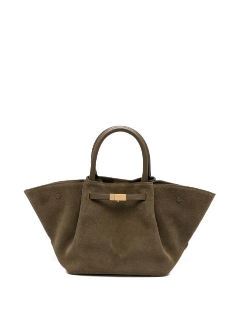DeMellier Midi New York perforated-detail suede tote bag - Green - zdjęcie produktu nr 1