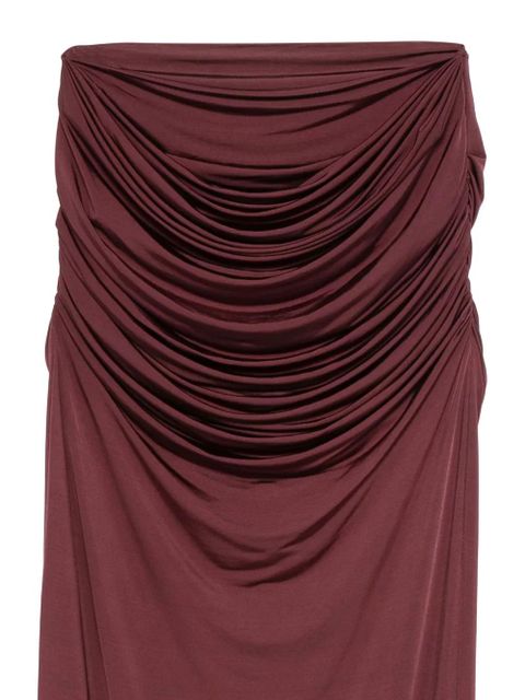 Paris Georgia draped midi skirt - OXBLOOD