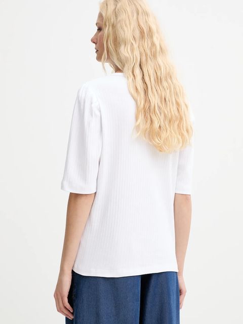 MUNTHE t-shirt bawełniany PARSA damski kolor biały 252110025264