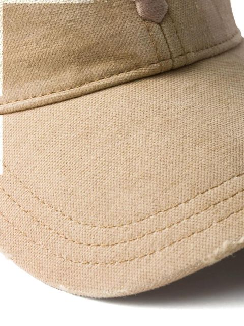 Prada logo canva baseball cap - Neutrals