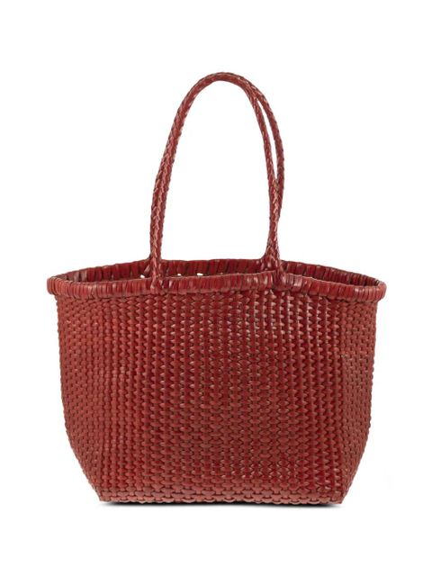 DRAGON DIFFUSION Weave braided-handle leather shoulder bag - Red - zdjęcie produktu nr 1