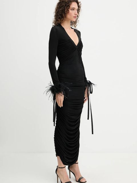 Pinko sukienka kolor czarny maxi dopasowana 105780 A2GS