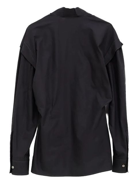 LEMAIRE tie-neck long-sleeve blouse - Black