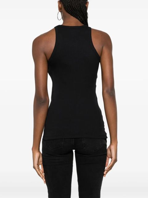 The Attico logo-appliqué ribbed tank top - Black