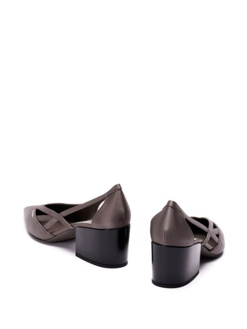 Prada 55mm satin cut-out pumps - Grey