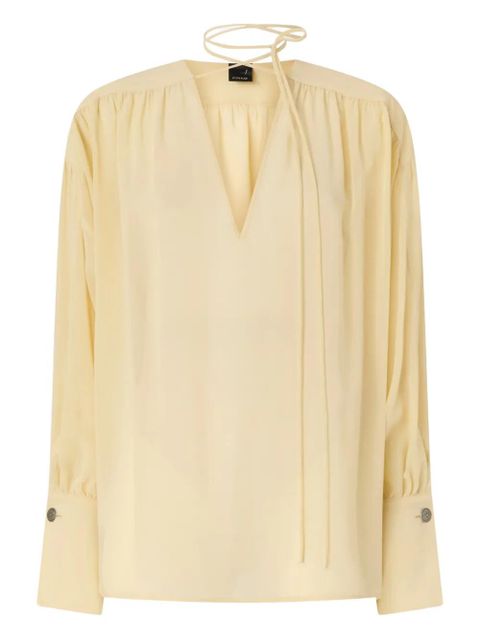 PINKO V-neck cuffed blouse - Yellow - zdjęcie produktu nr 1