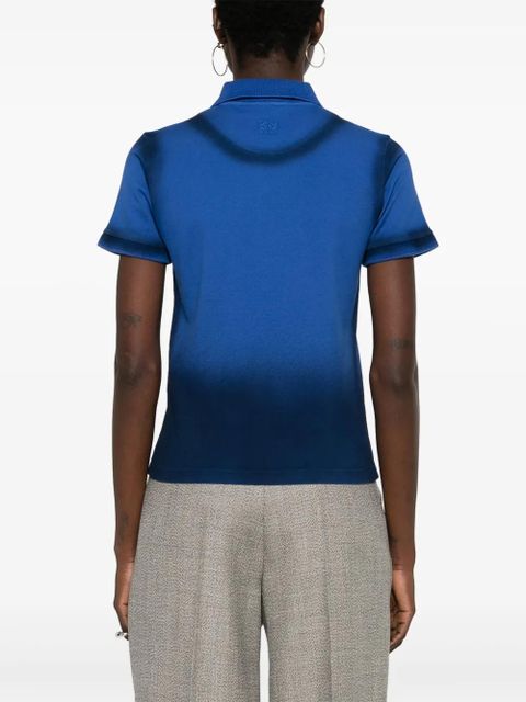 LOEWE Anagram-embroidered ombré polo shirt - Blue