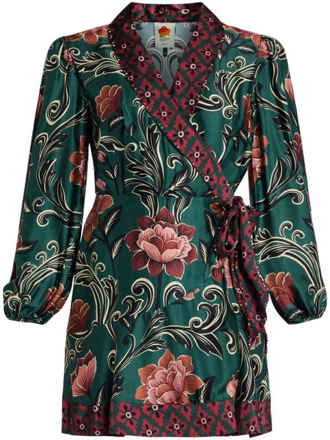 FARM Rio floral-print mini dress - Green - zdjęcie produktu nr 1