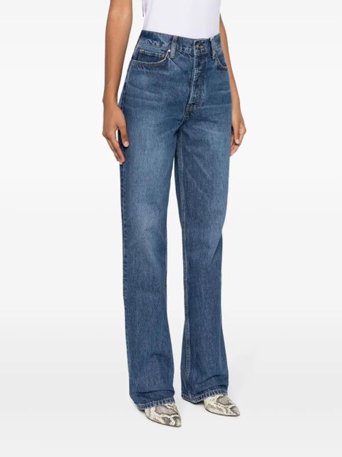 ANINE BING Olsen high-rise straight-leg jeans - Blue