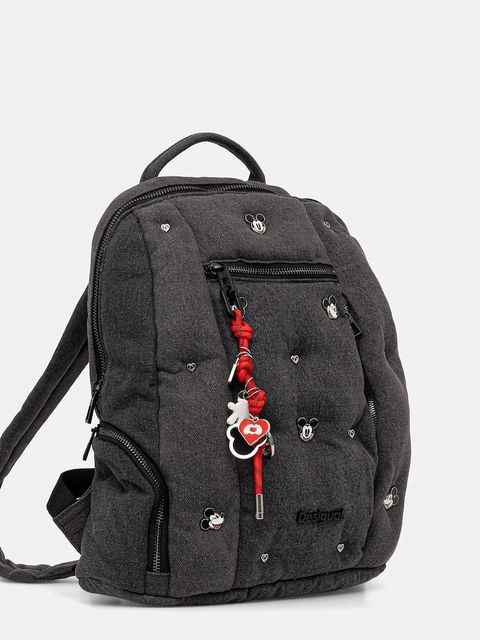 Desigual plecak MICKEY STU damski kolor szary mały z aplikacją 25WAKD04