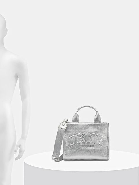 Dkny torebka bawełniana kolor srebrny R54ADC80
