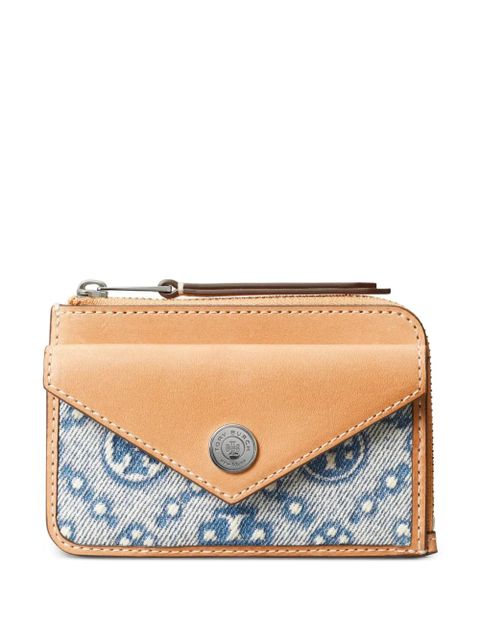 Tory Burch T-Monogram denim zip card case - Neutrals - zdjęcie produktu nr 1