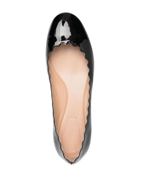 Chloé patent finish ballerina flats - Black