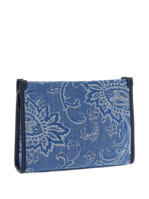 ETRO paisley-print logo-embroidery clutch bag - Blue - zdjęcie produktu nr 2