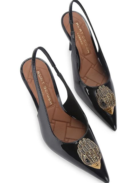 Kurt Geiger London szpilki skórzane Large Eagle Sling kolor czarny 5386400309 - zdjęcie produktu nr 2