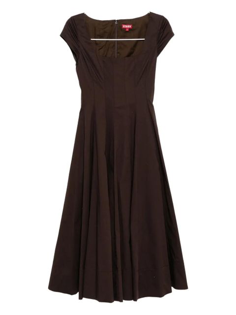 STAUD short-sleeved wells dress - Brown