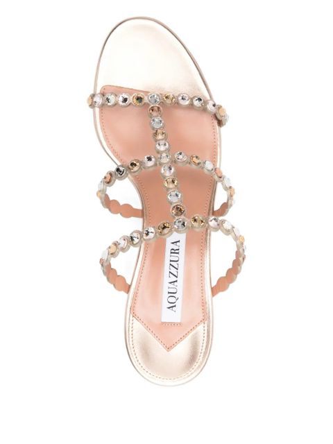 Aquazzura Tequilla crystal-embellishment sandals - Gold