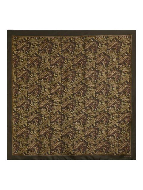 Saint Laurent paisley twill scarf - Green - zdjęcie produktu nr 1