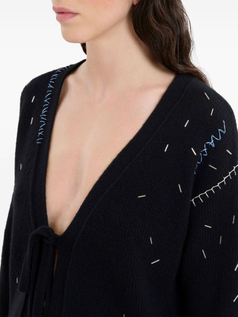 Marni front-tie fastening cardigan - Black