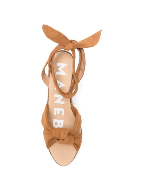 Manebi knot tie espadrilles - Brown