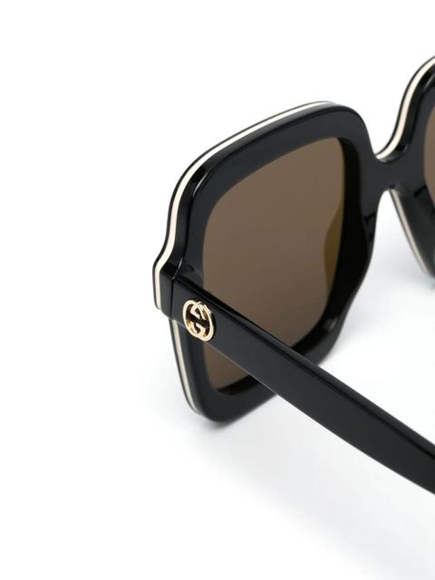 Gucci Eyewear oversize square-frame sunglasses - Black