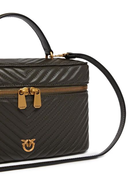 PINKO quilted zip leather makeup bag - Green - zdjęcie produktu nr 2