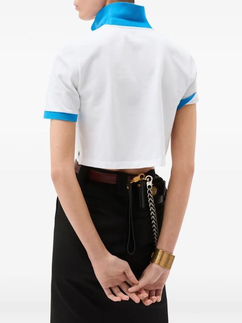 Versace cropped logo polo shirt - White