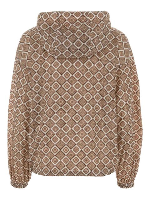 Prada geometric-print hooded jacket - Neutrals - zdjęcie produktu nr 2