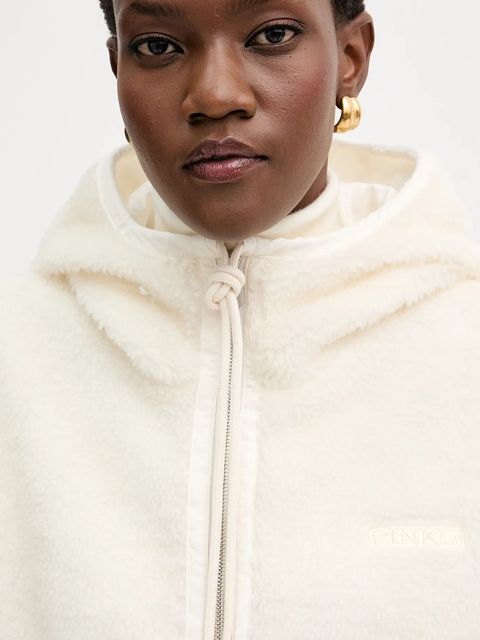 Pinko kurtka z dodatkiem wełny damska kolor beżowy przejściowa oversize 105975 A2YV