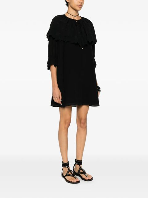 Chloé embroidered scalloped-edge dress - Black - zdjęcie produktu nr 2