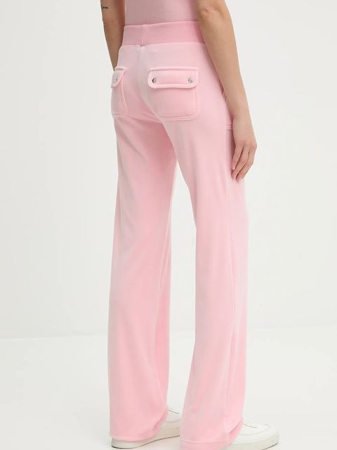 Juicy Couture spodnie dresowe DEL RAY POCKETED PANT damskie kolor różowy gładkie JCAP180