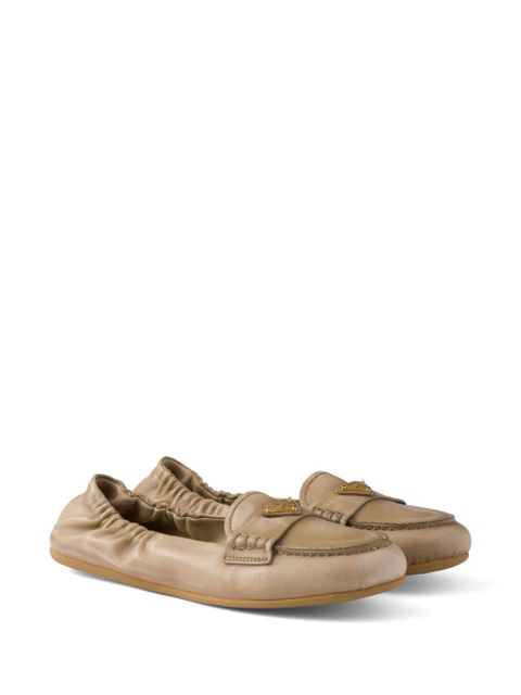 Prada leather loafers - Neutrals - zdjęcie produktu nr 2