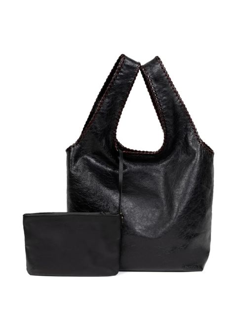 DRIES VAN NOTEN braided-edge leather tote bag - Black