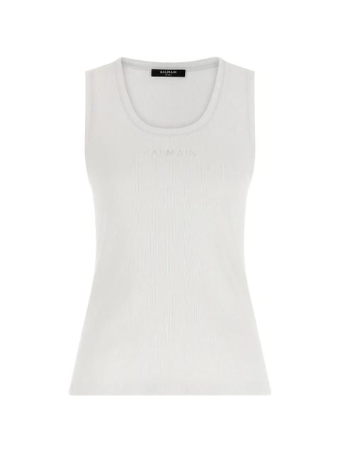 Balmain ribbed embroidery tank top - White - zdjęcie produktu nr 1