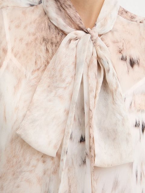 Marciano by Guess koszula VERITY damska kolor beżowy regular z wiązanym dekoltem 5BGH14 7310A