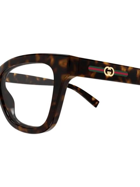 Gucci Eyewear cat-eye-frame GG logo glasses - Brown