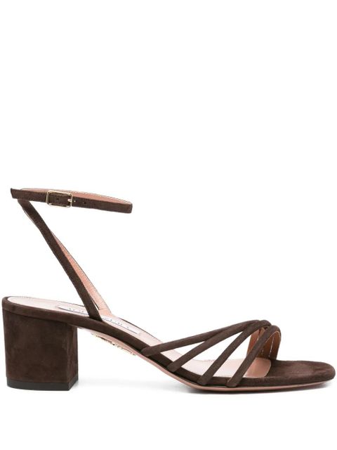 Aquazzura 50mm Latour ankle-strap leather sandals - Brown - zdjęcie produktu nr 1